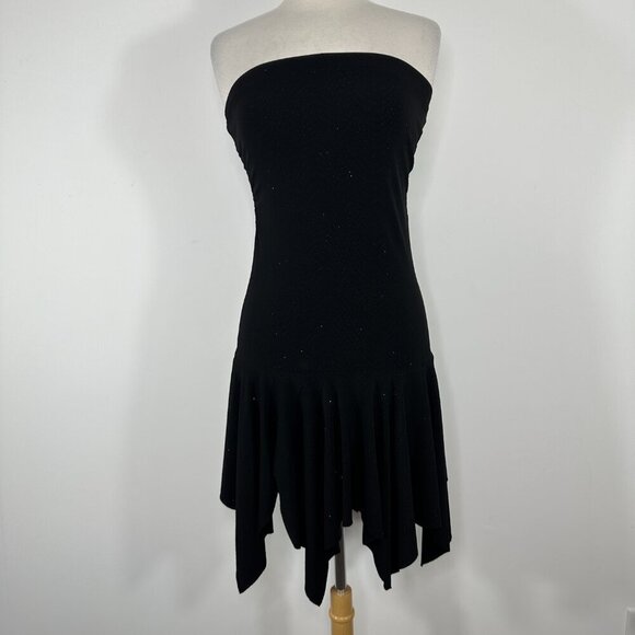 Vtg Y2K Judy Knapp Asymmetrical Strapless Mini Dress M Fairy Grunge Whimsigoth - Picture 2 of 12